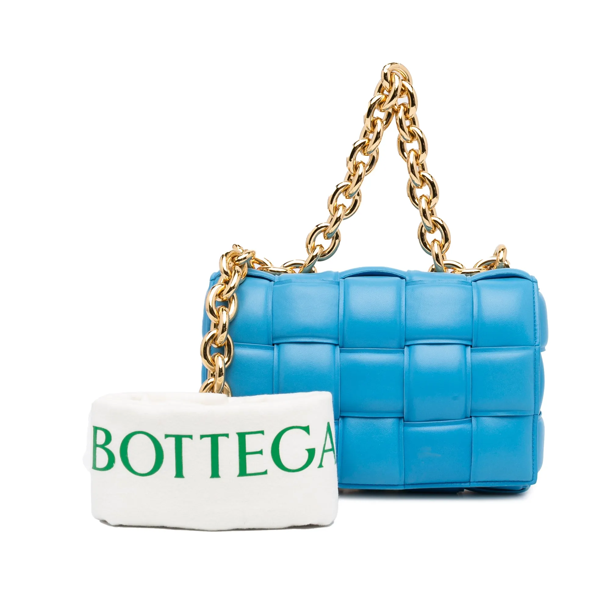 Nappa Intrecciato Padded Chain Cassette Satchel
