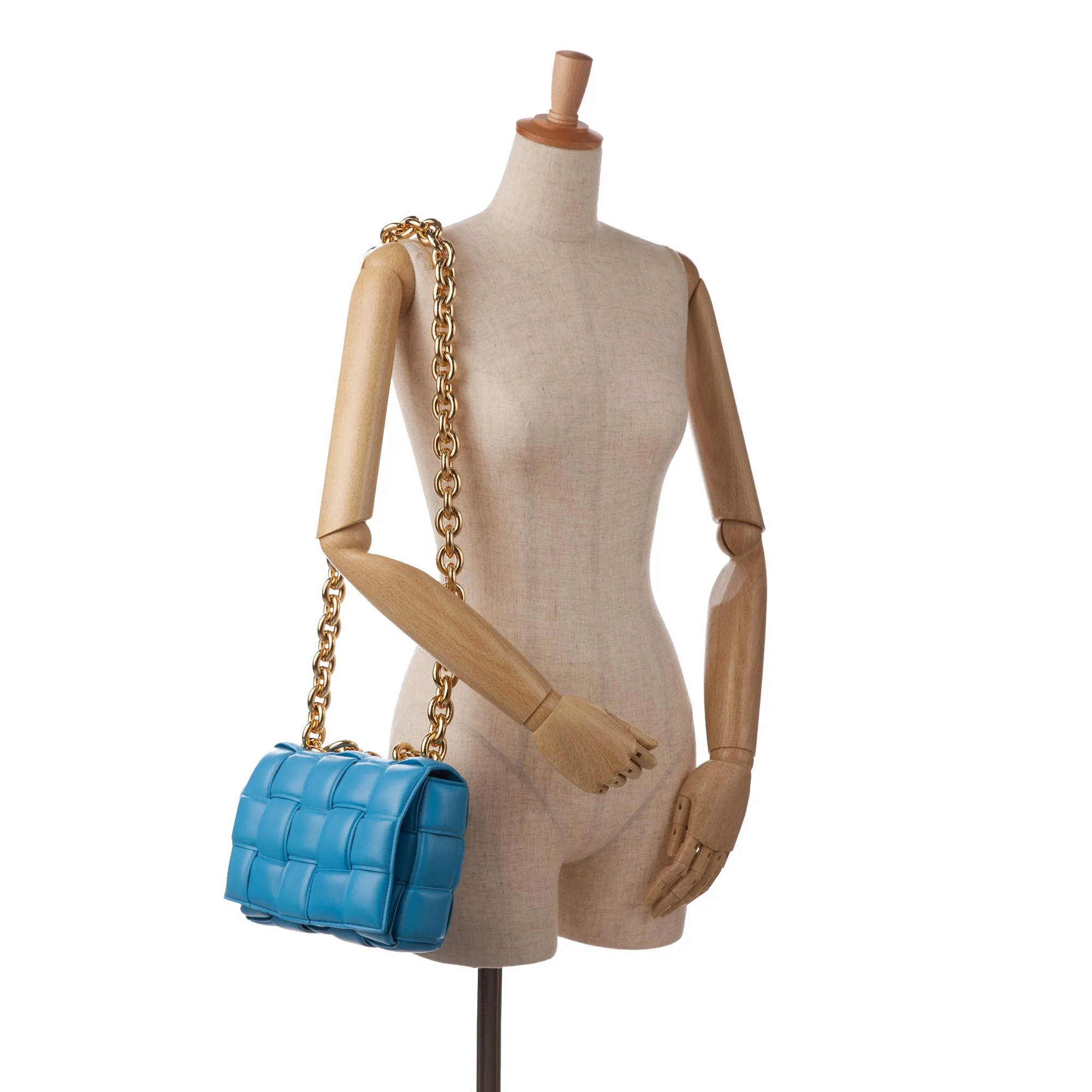 Nappa Intrecciato Padded Chain Cassette Satchel