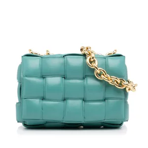 Nappa Intrecciato Padded Chain Cassette Satchel