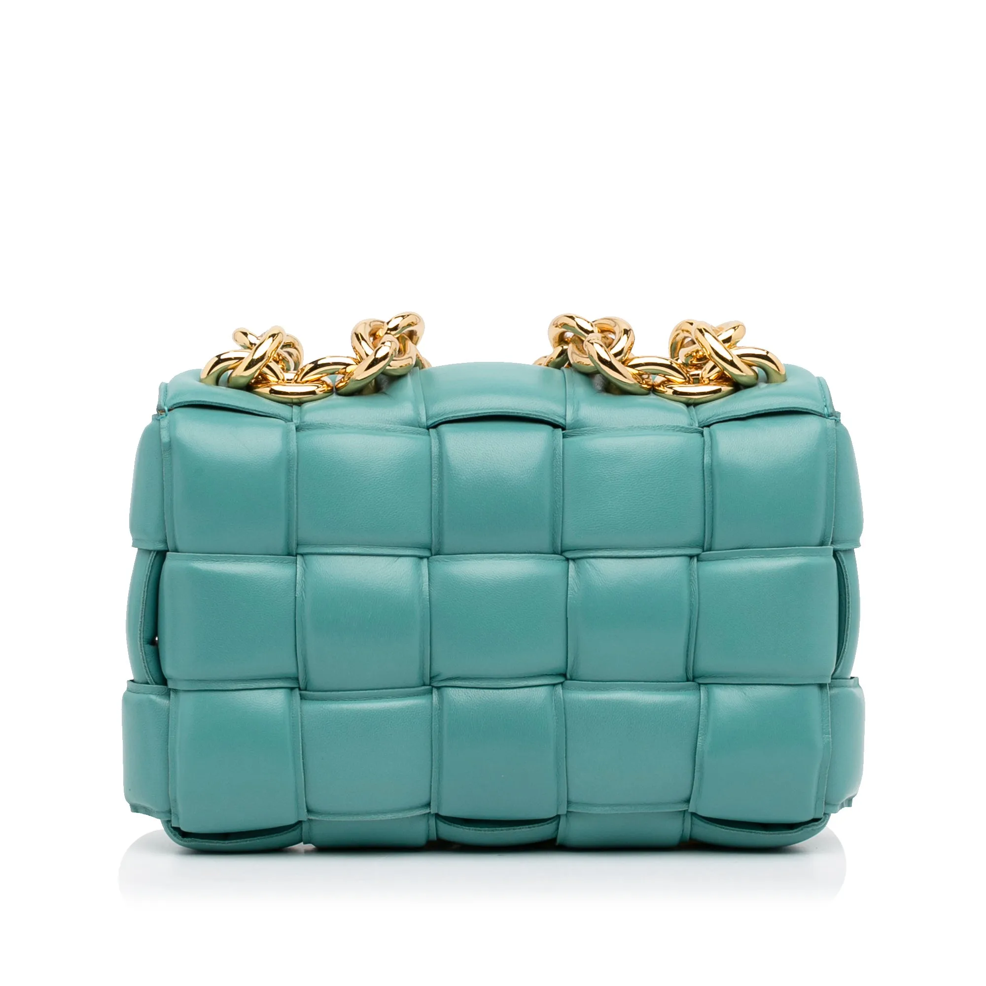 Nappa Intrecciato Padded Chain Cassette Satchel