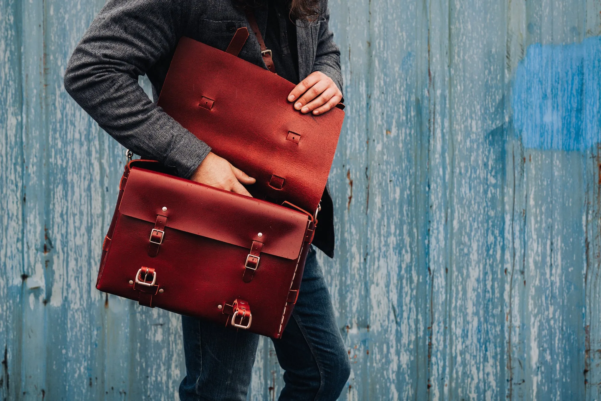 No. 4316 - Bohemian Leather Satchel