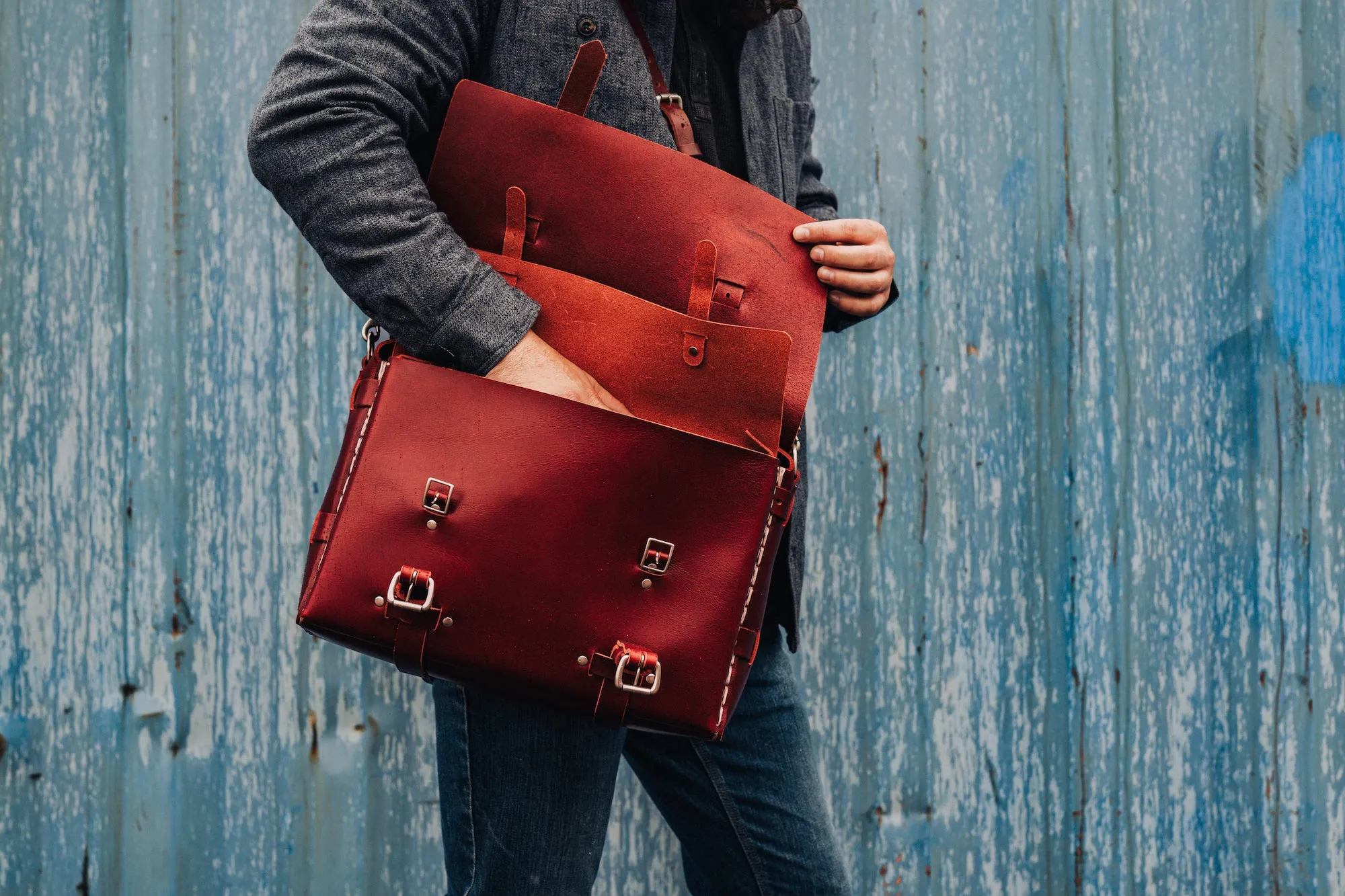 No. 4316 - Bohemian Leather Satchel