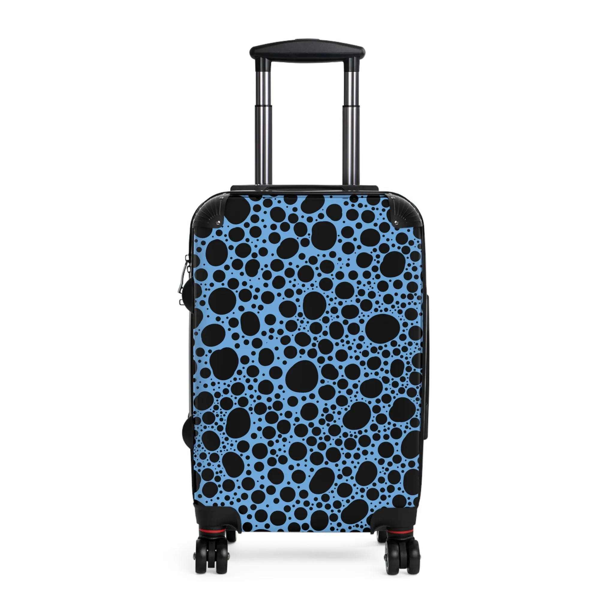 Noir Pointallism on Light Blue Suitcase