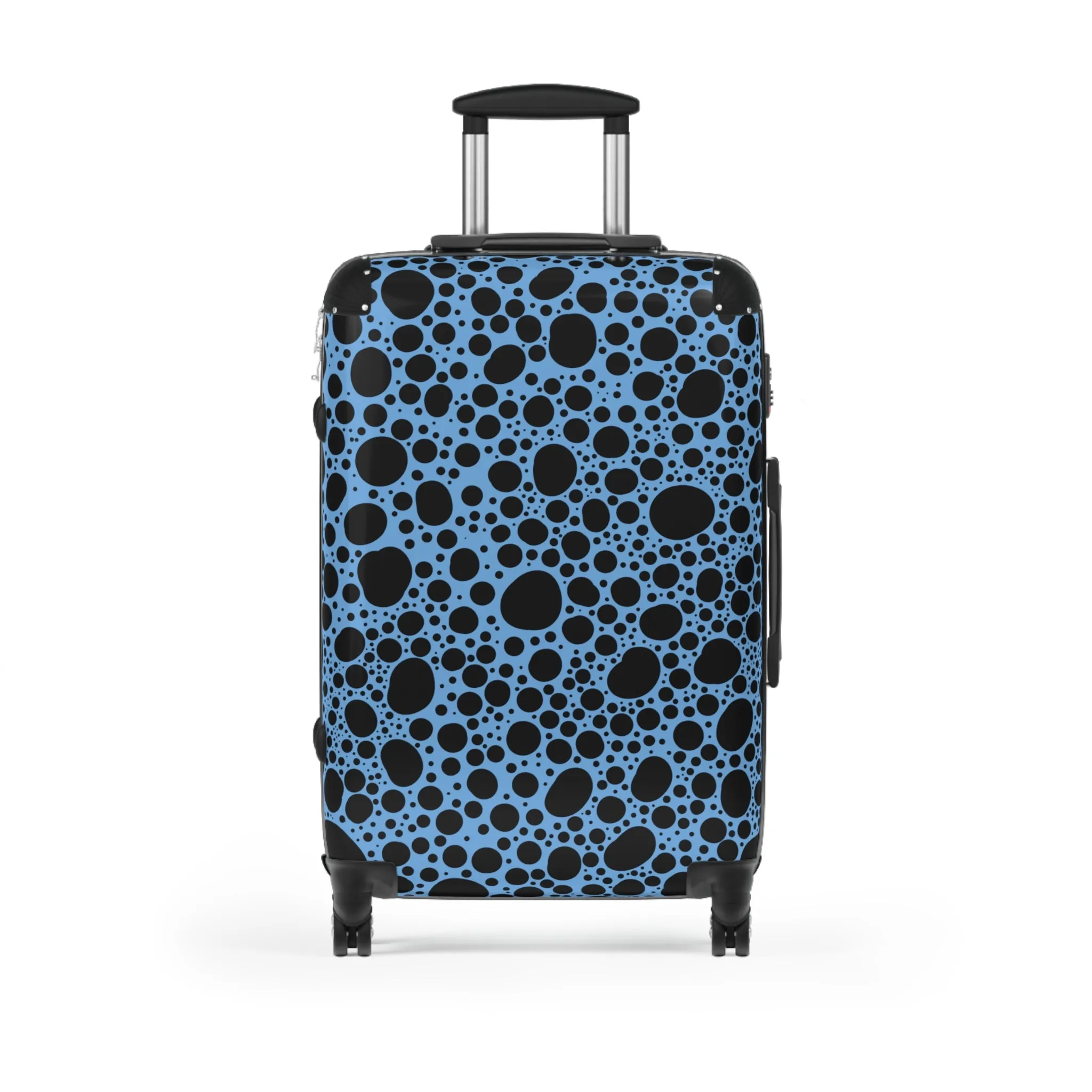 Noir Pointallism on Light Blue Suitcase