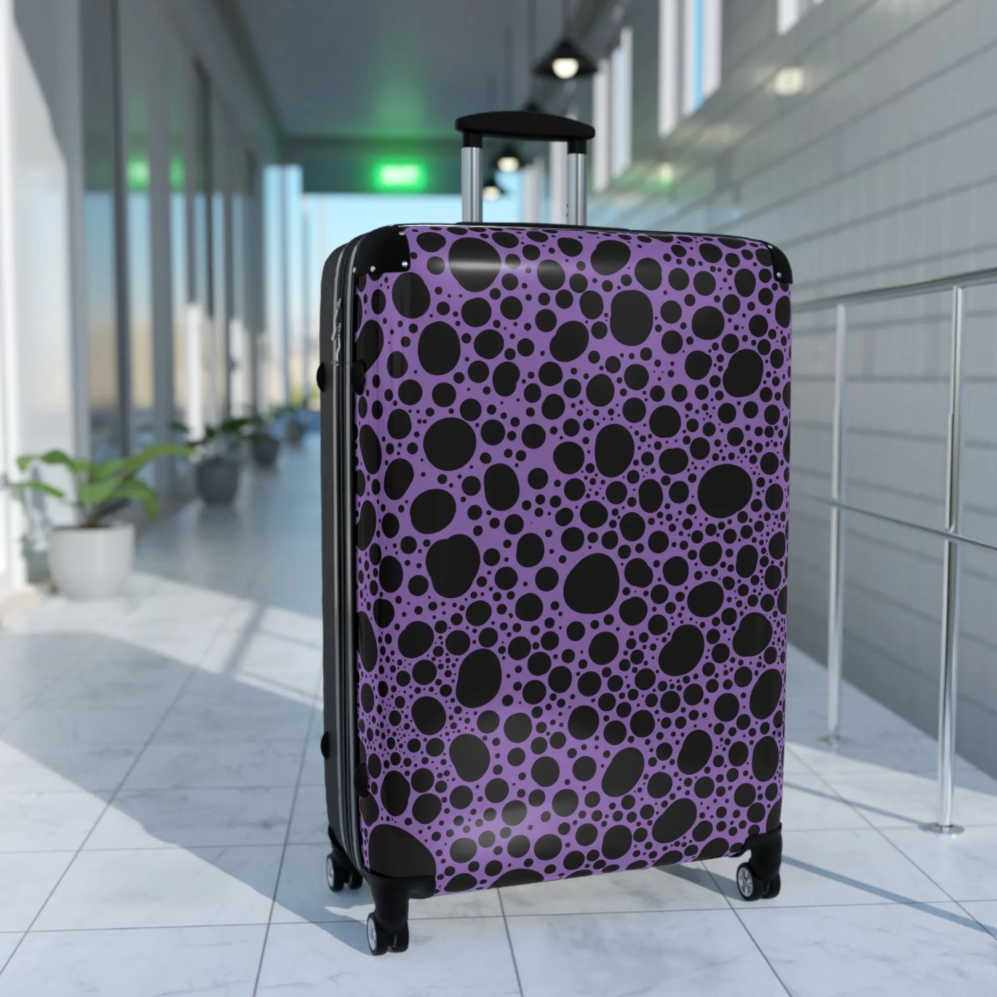 Noir Pointallism on Lilac Suitcase