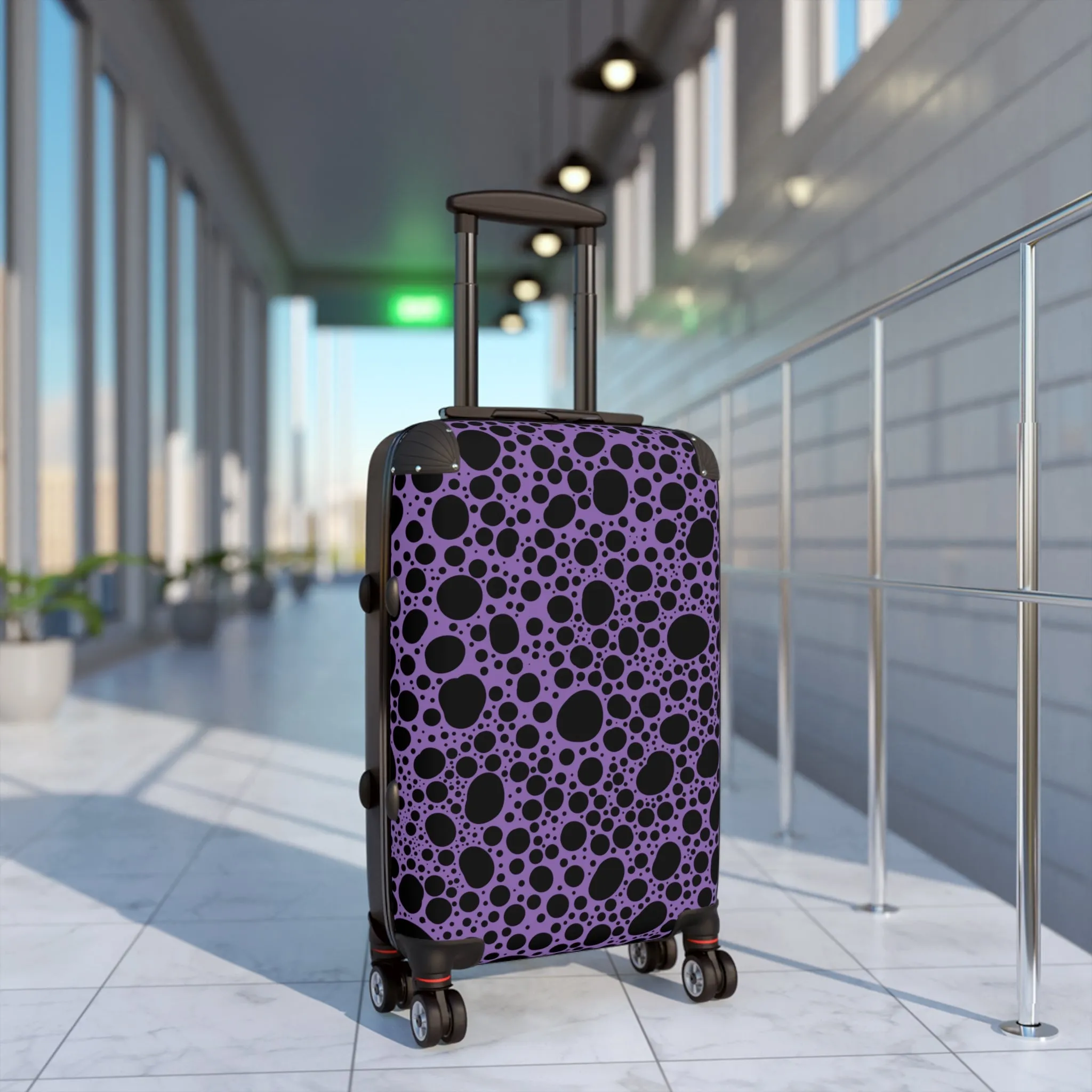 Noir Pointallism on Lilac Suitcase