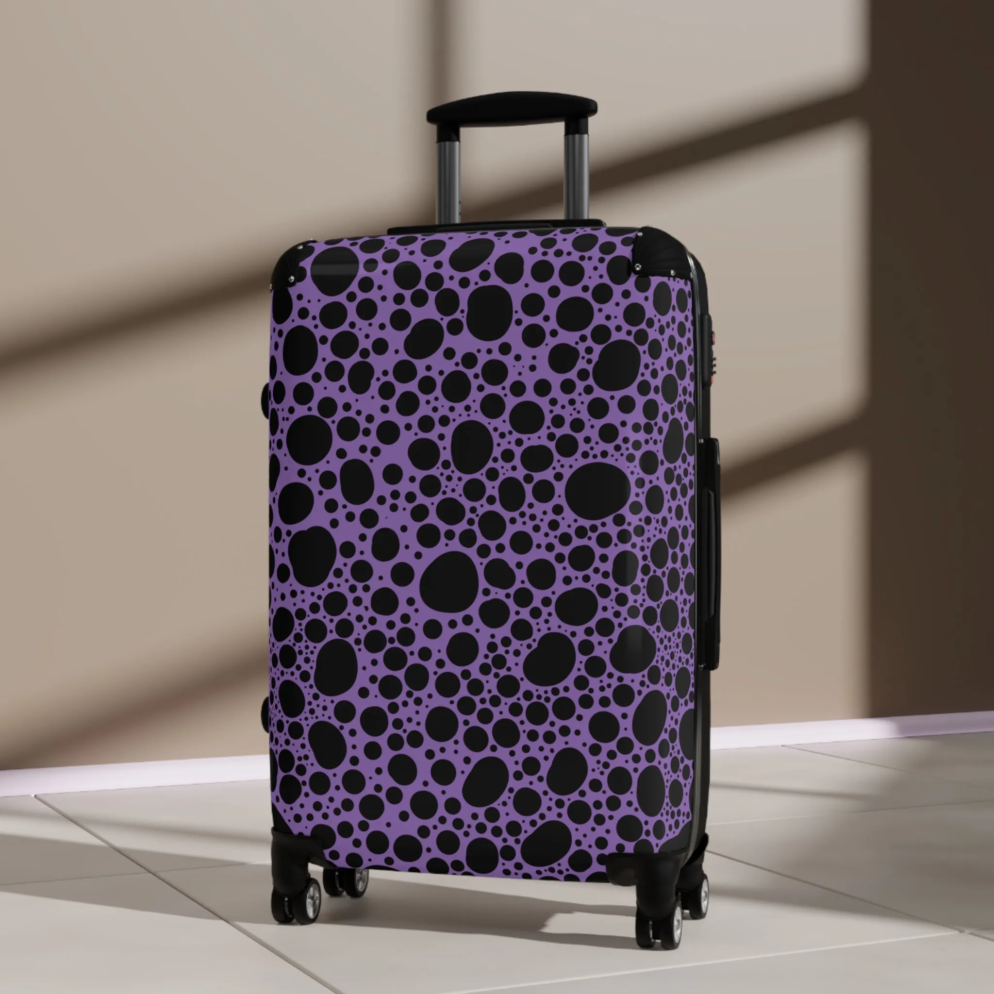 Noir Pointallism on Lilac Suitcase