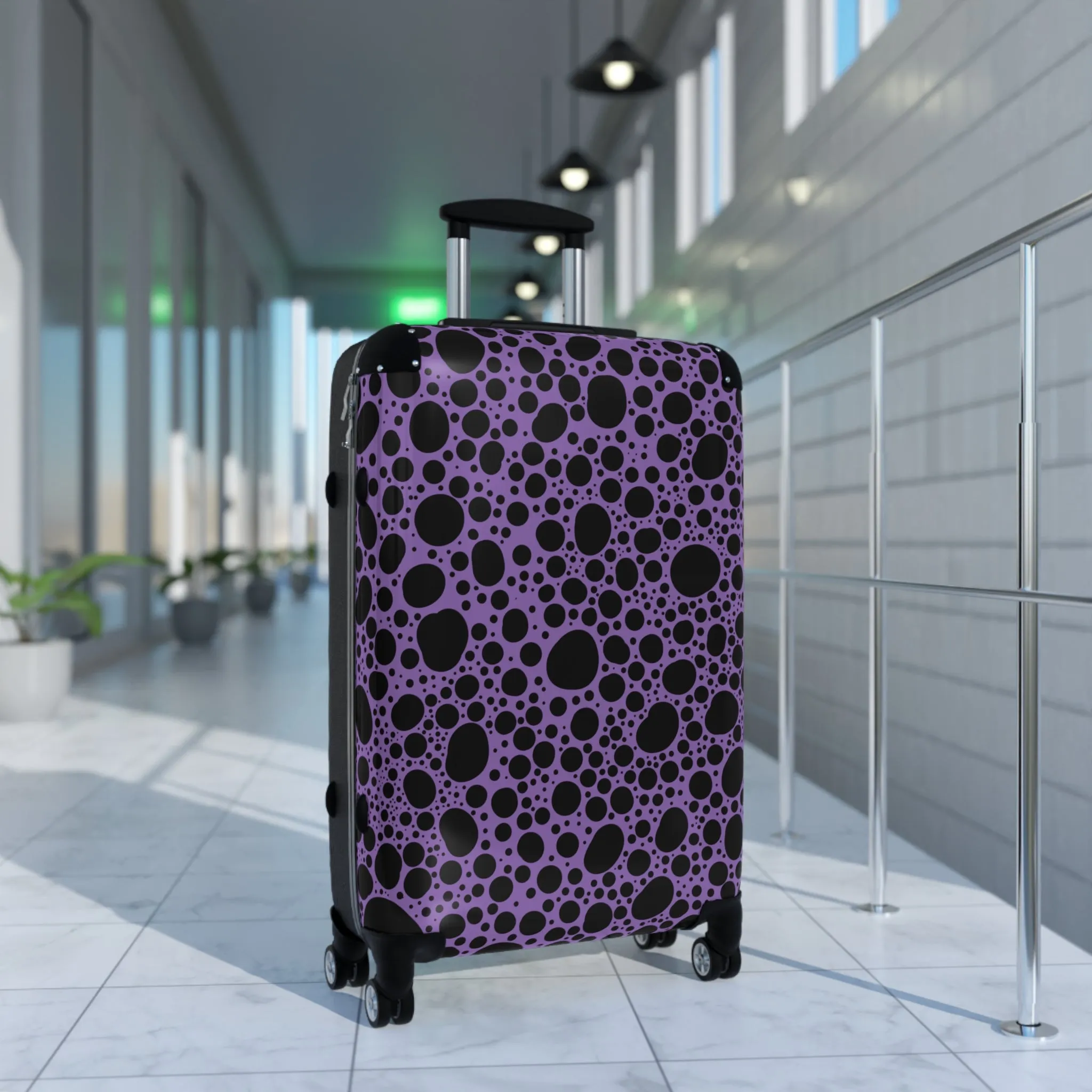 Noir Pointallism on Lilac Suitcase