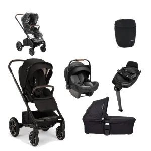 Nuna MIXX Next & PIPA Next Bundle - Caviar (Chocolate & Tan Leatherette)
