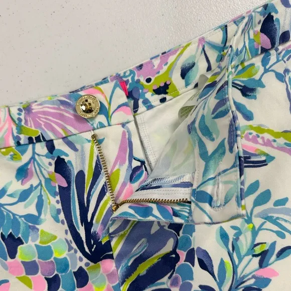 NWT Lilly Pulitzer Callahan Stretch 5&quot; Shorts Resort White Shell Beach Preppy
