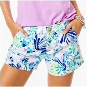 NWT Lilly Pulitzer Callahan Stretch 5&quot; Shorts Resort White Shell Beach Preppy
