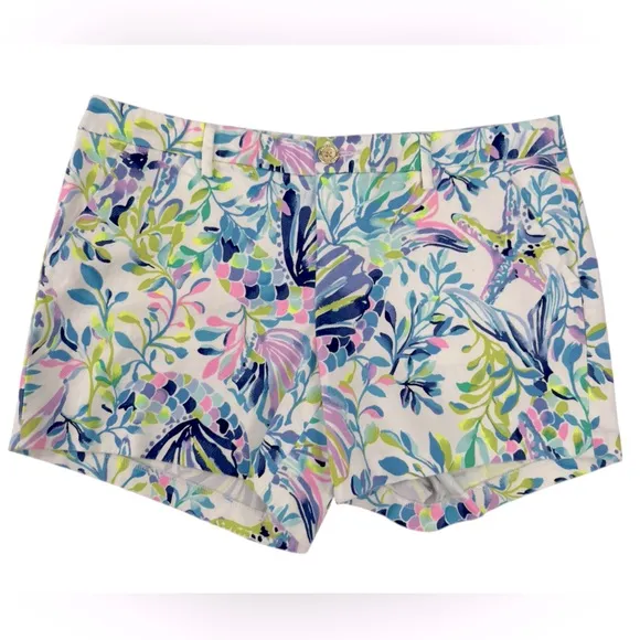 NWT Lilly Pulitzer Callahan Stretch 5&quot; Shorts Resort White Shell Beach Preppy