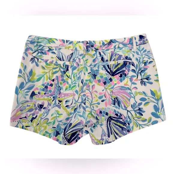 NWT Lilly Pulitzer Callahan Stretch 5&quot; Shorts Resort White Shell Beach Preppy