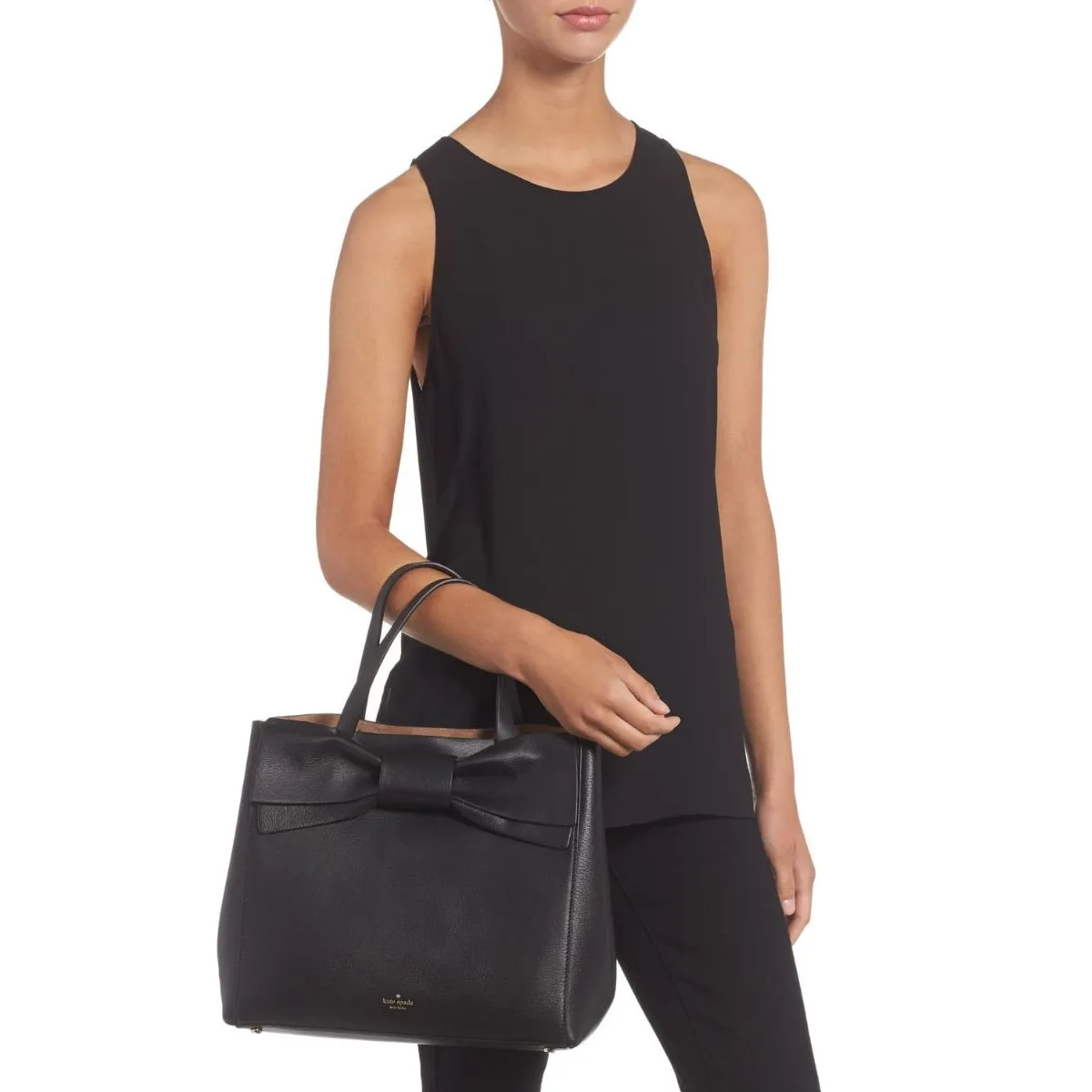 Olive Drive Brigette Bow Black Satchel Bag