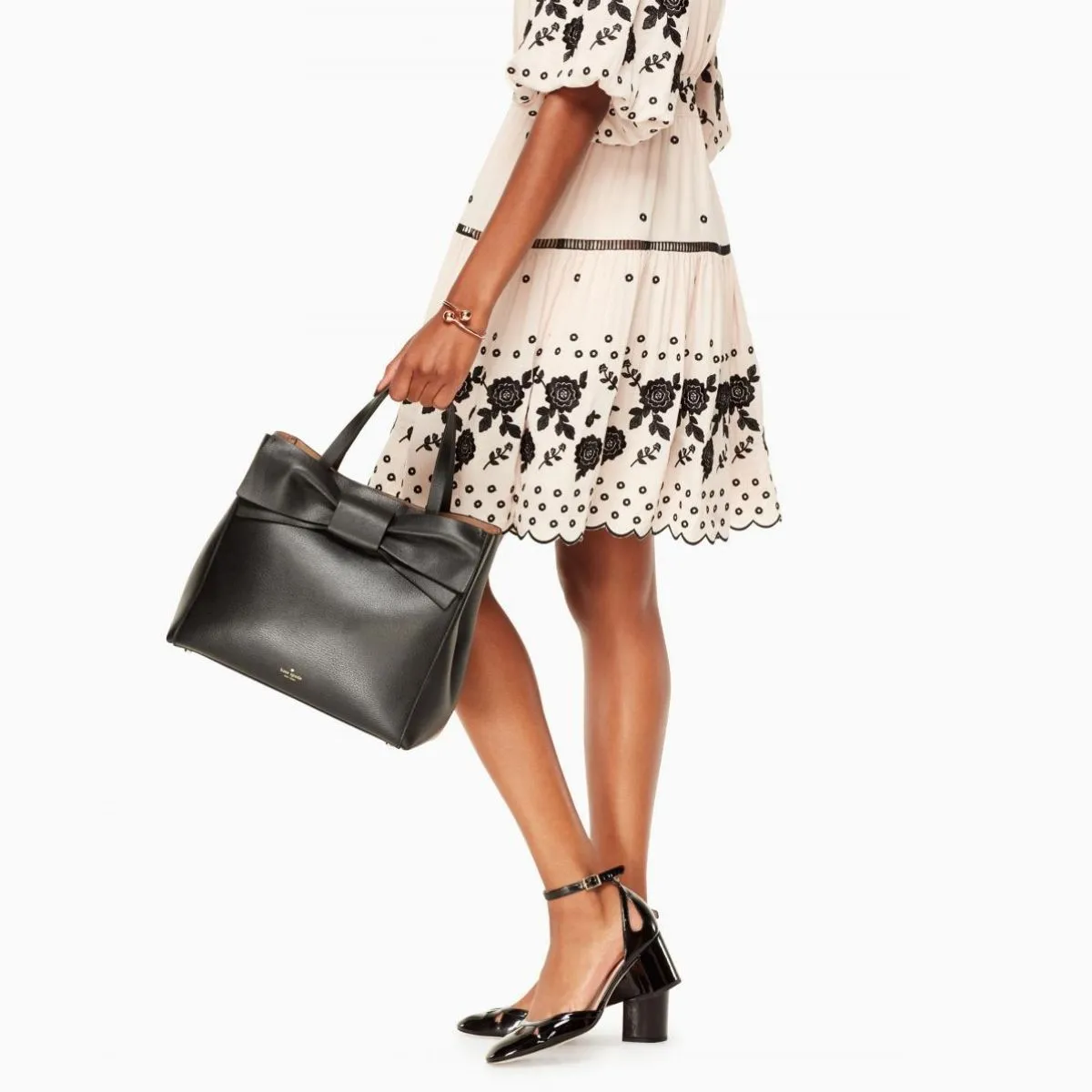 Olive Drive Brigette Bow Black Satchel Bag