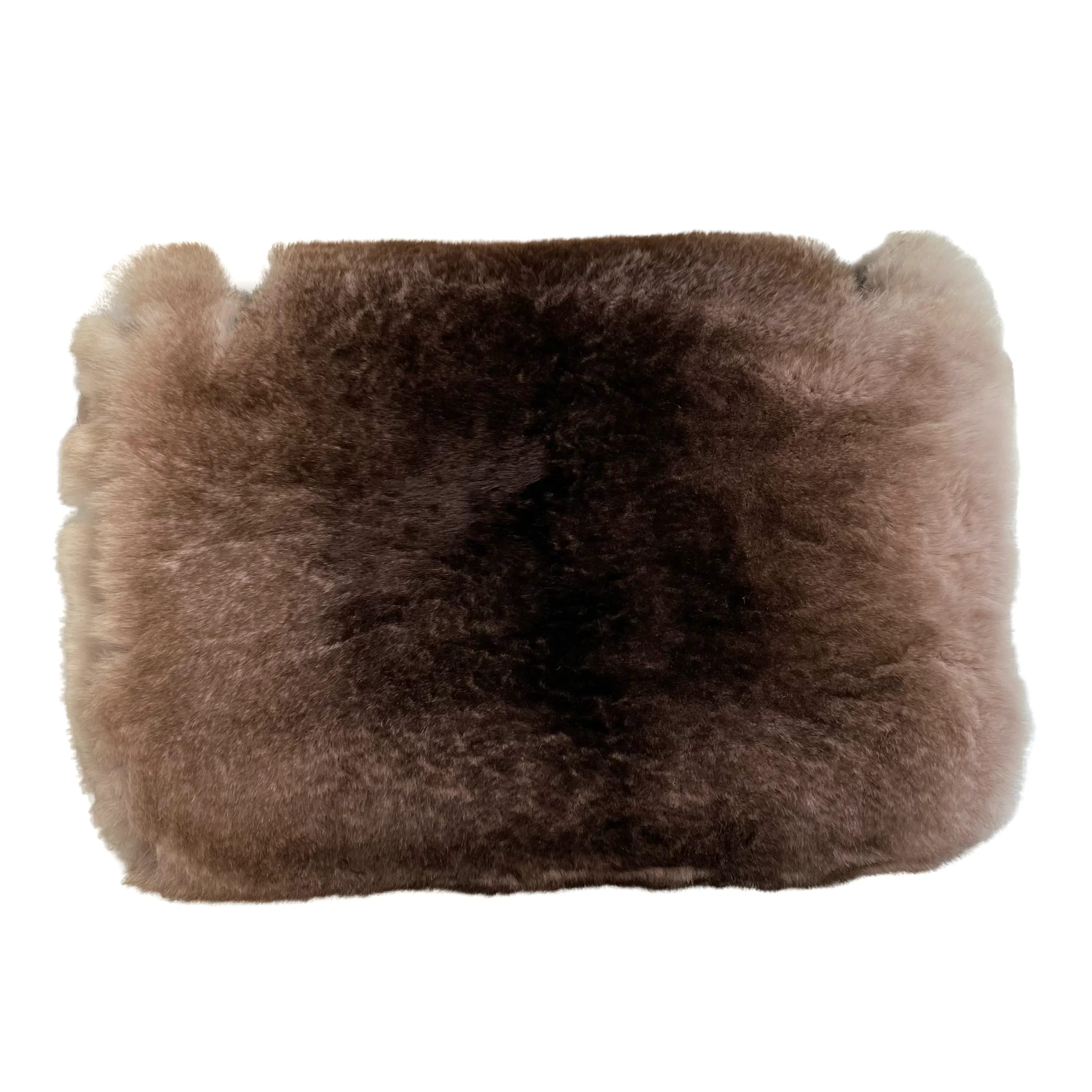 Ombré Brown Orylag Rabbit Fur Medium Flap Bag