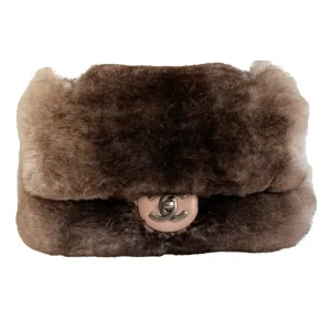 Ombré Brown Orylag Rabbit Fur Medium Flap Bag