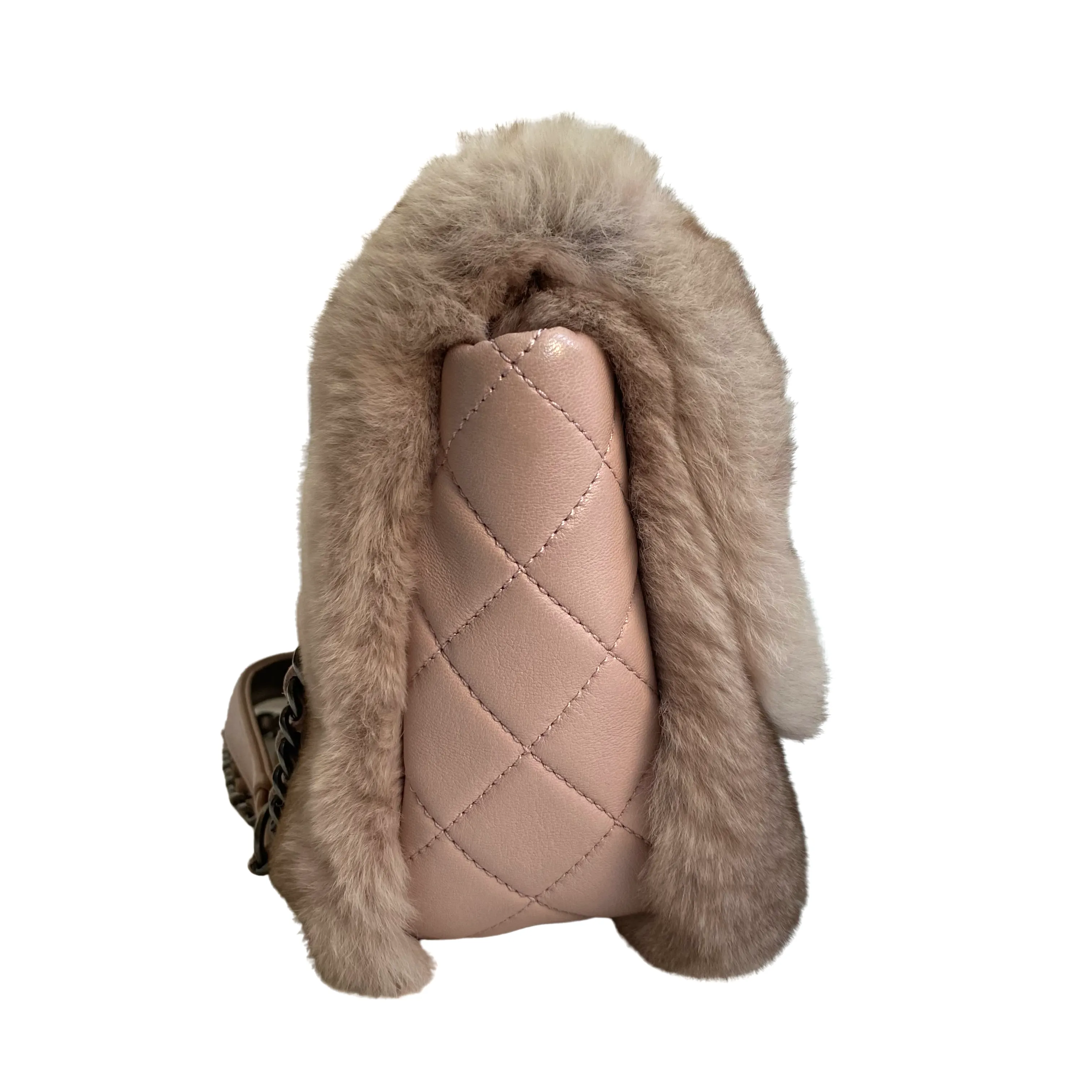 Ombré Brown Orylag Rabbit Fur Medium Flap Bag