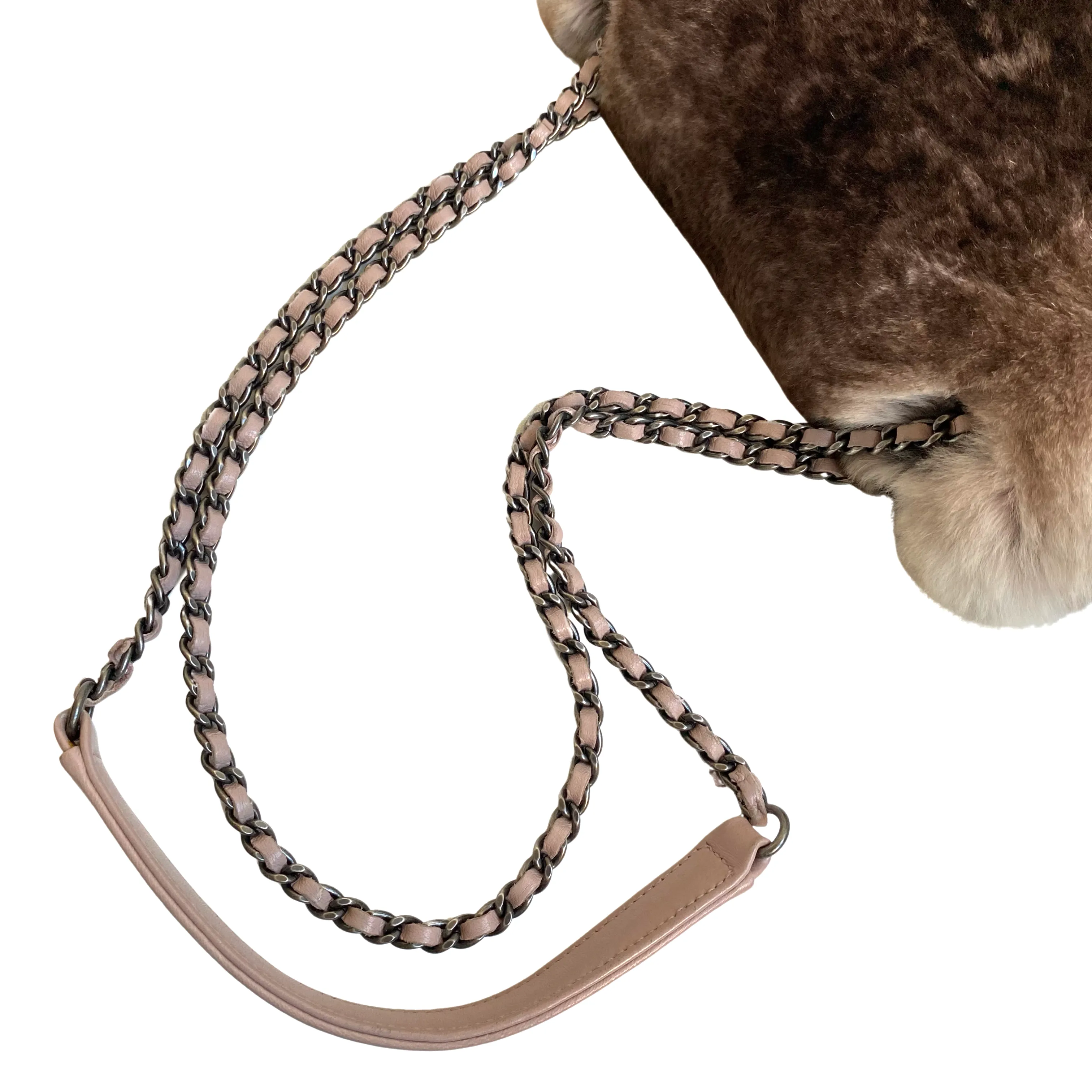 Ombré Brown Orylag Rabbit Fur Medium Flap Bag