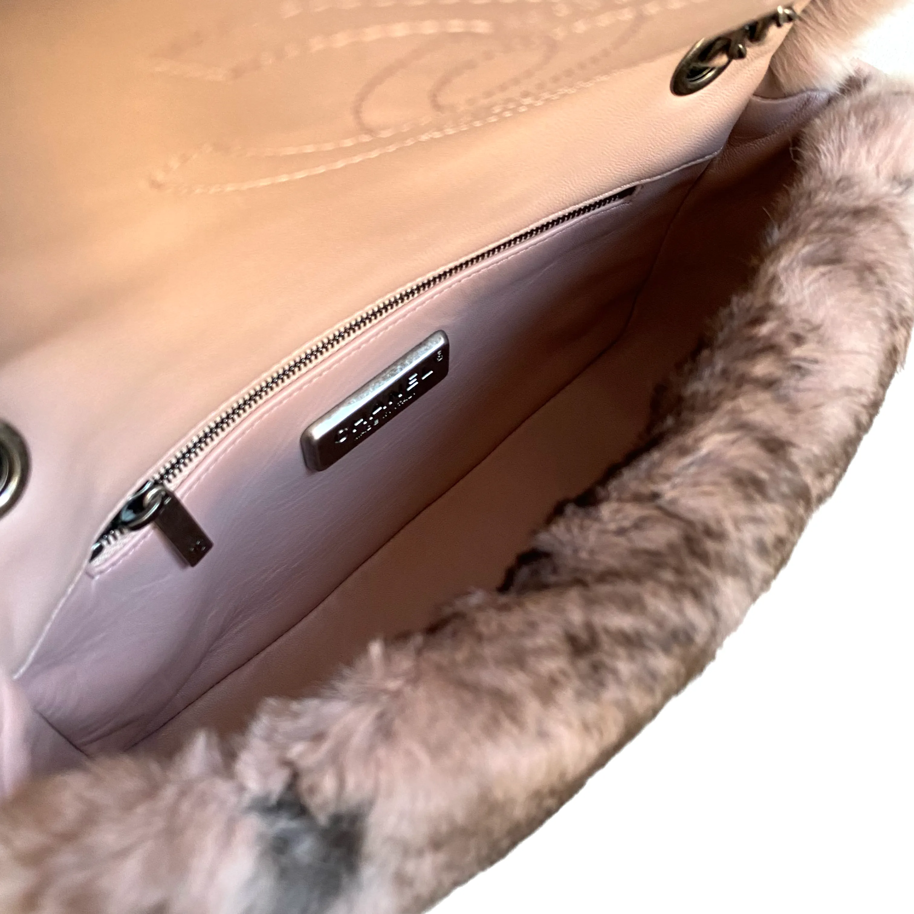 Ombré Brown Orylag Rabbit Fur Medium Flap Bag