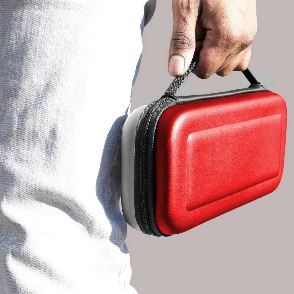 Orzly Carry Case Compatible with Nintendo Switch and New Switch OLED Console - Pokémon Red & White Edition - Protective Hard Portable Travel Carry Case Shell. Pouch with Pockets for Accessories and Games