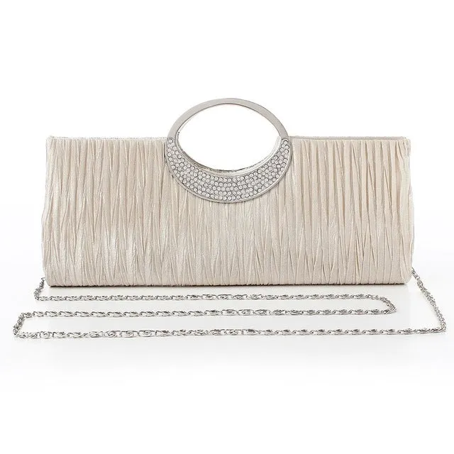 Osmond 2017 Women Diamond Clutch Satin Evening Bag Ladies Party Clutch Rhinestones Purse Chain Handbags Wedding Bling Quality