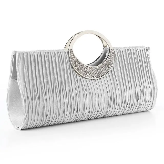 Osmond 2017 Women Diamond Clutch Satin Evening Bag Ladies Party Clutch Rhinestones Purse Chain Handbags Wedding Bling Quality