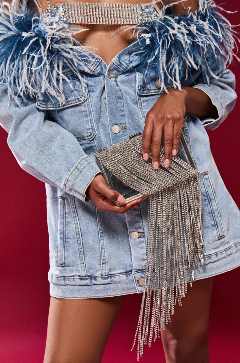 OVER THA TOP CLEAR BLING CLUTCH
