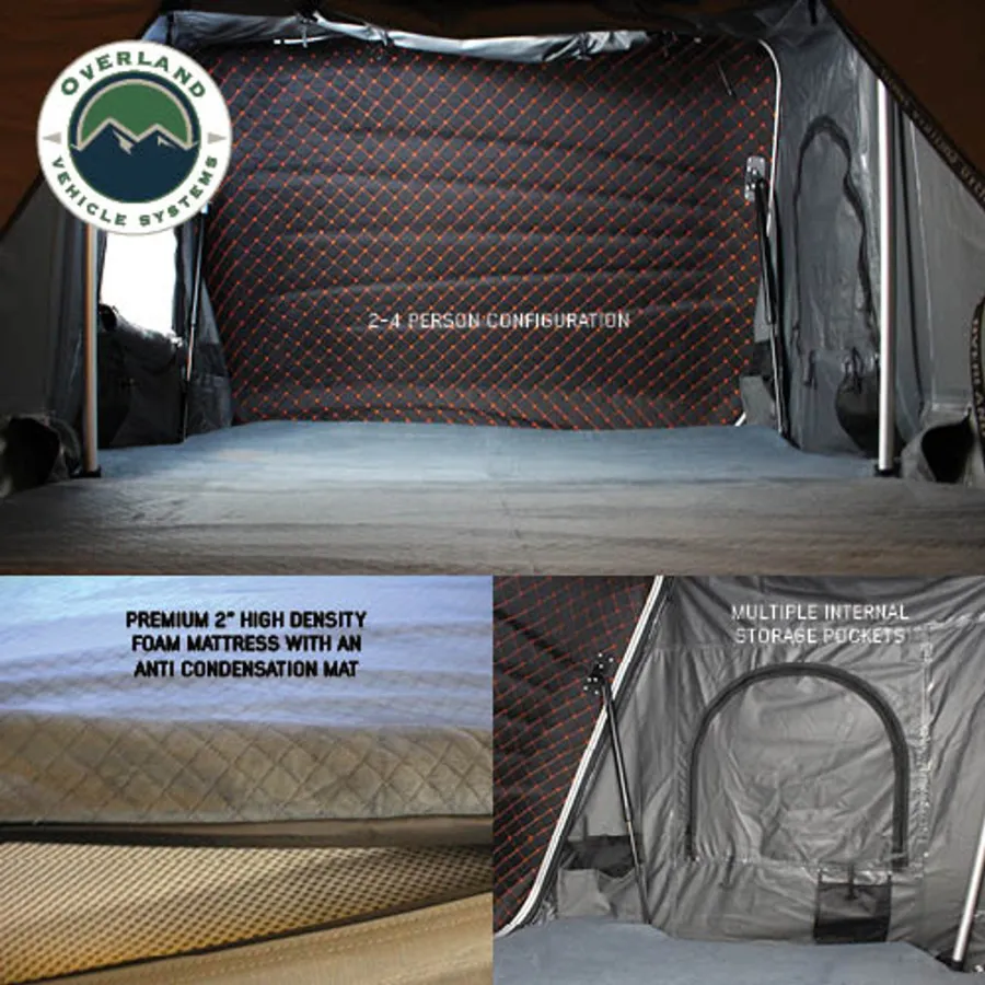 OVS HD Bundu Cantilever Hard Shell Roof Top Tent, Grey Body & Green Rainfly