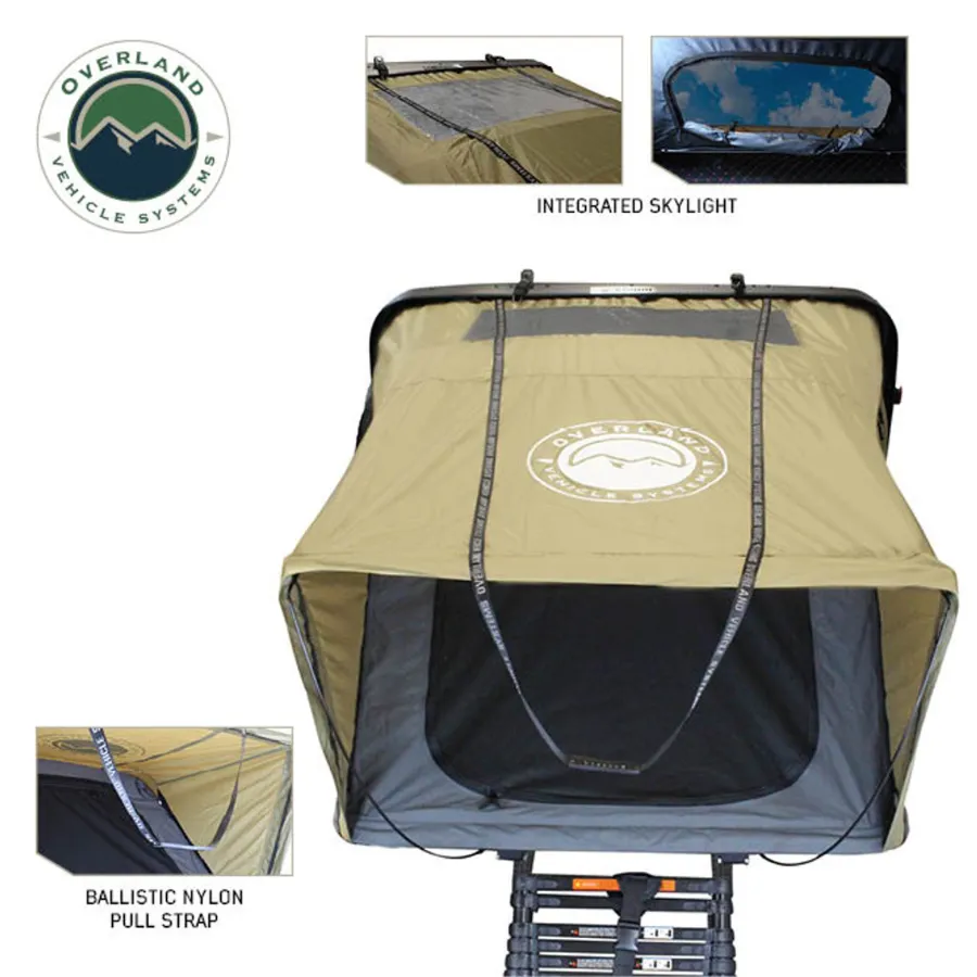 OVS HD Bundu Cantilever Hard Shell Roof Top Tent, Grey Body & Green Rainfly