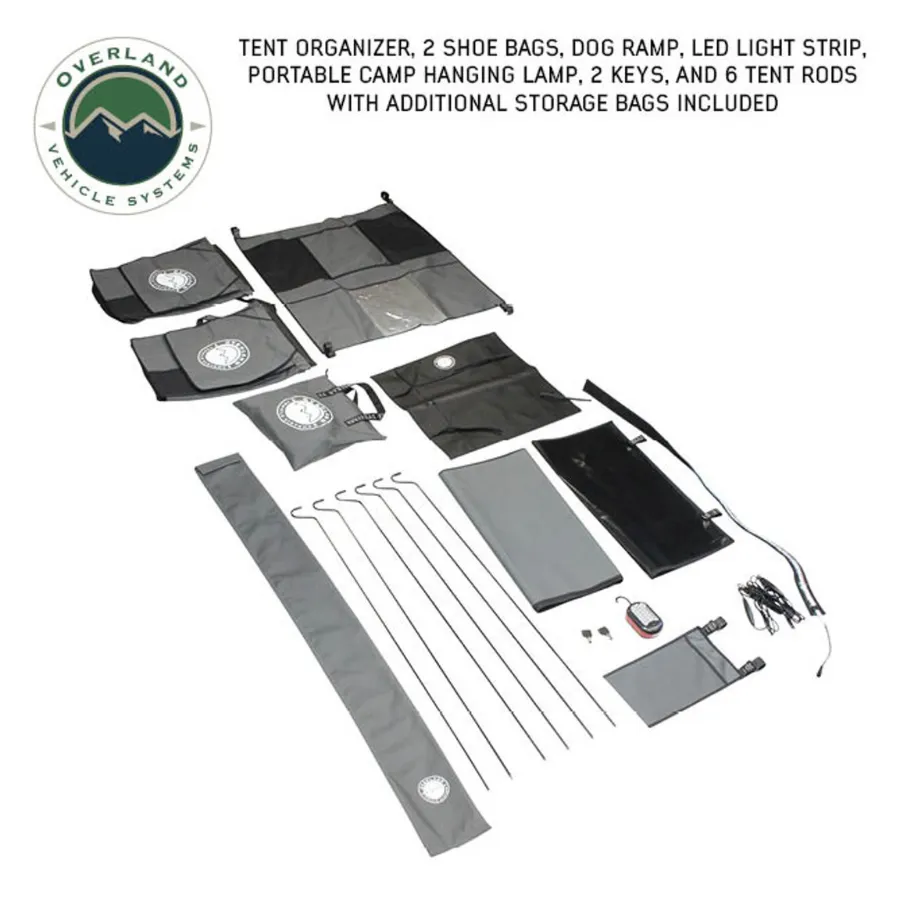 OVS HD Bundu Cantilever Hard Shell Roof Top Tent, Grey Body & Green Rainfly