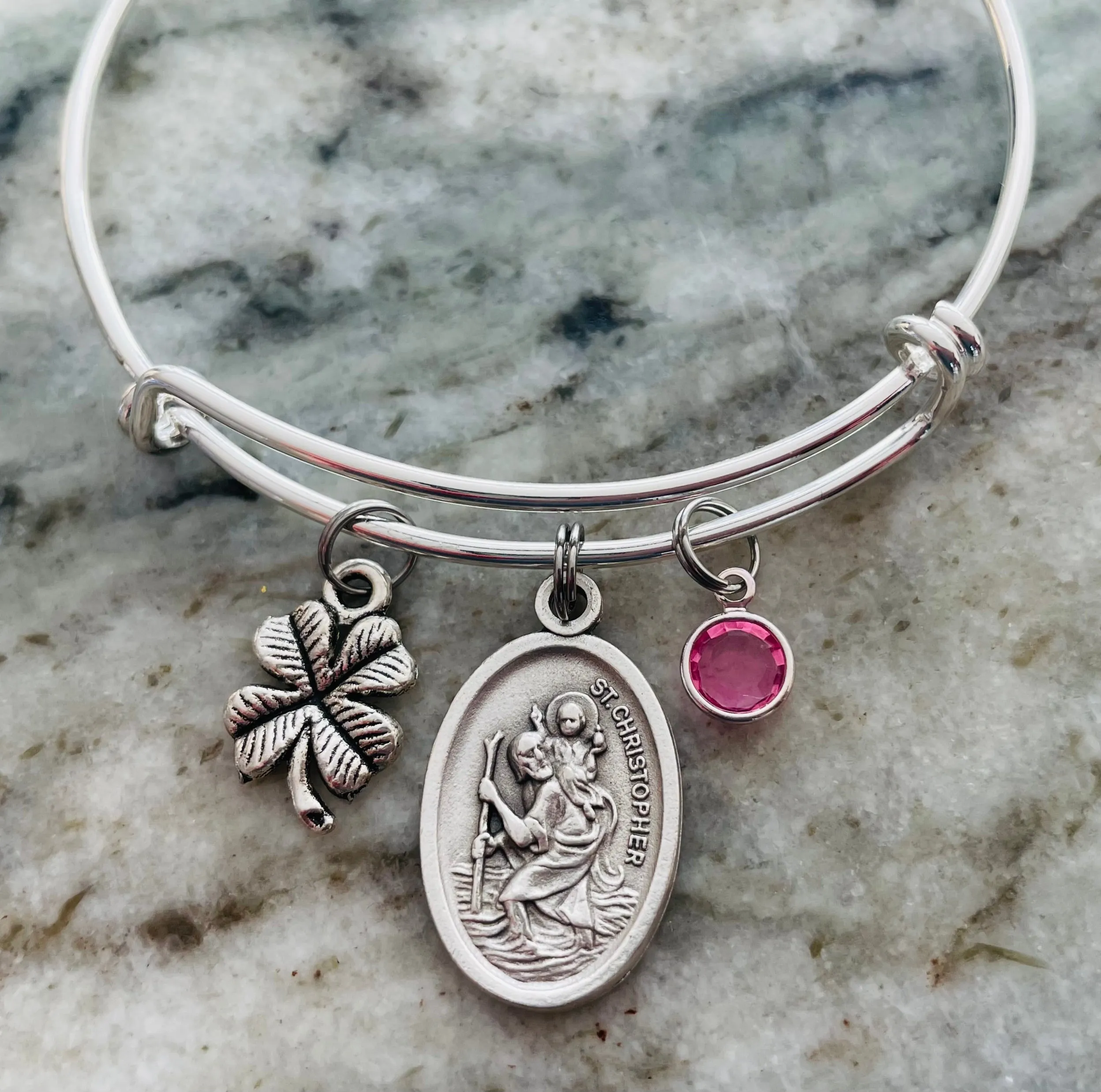 Patron Saint of Traveler Saint Christopher Medal Adjustable Charm Bracelet Patron Saint of Travelers