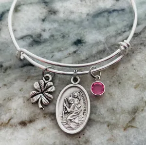 Patron Saint of Traveler Saint Christopher Medal Adjustable Charm Bracelet Patron Saint of Travelers
