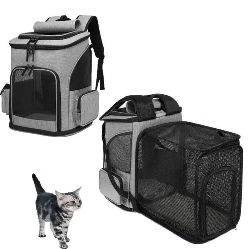 Pet Travel Backpack - Expandable Breathable Carrier