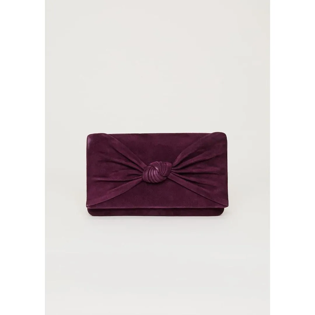 Phase Eight Knot Front Clutch Bag - Plum