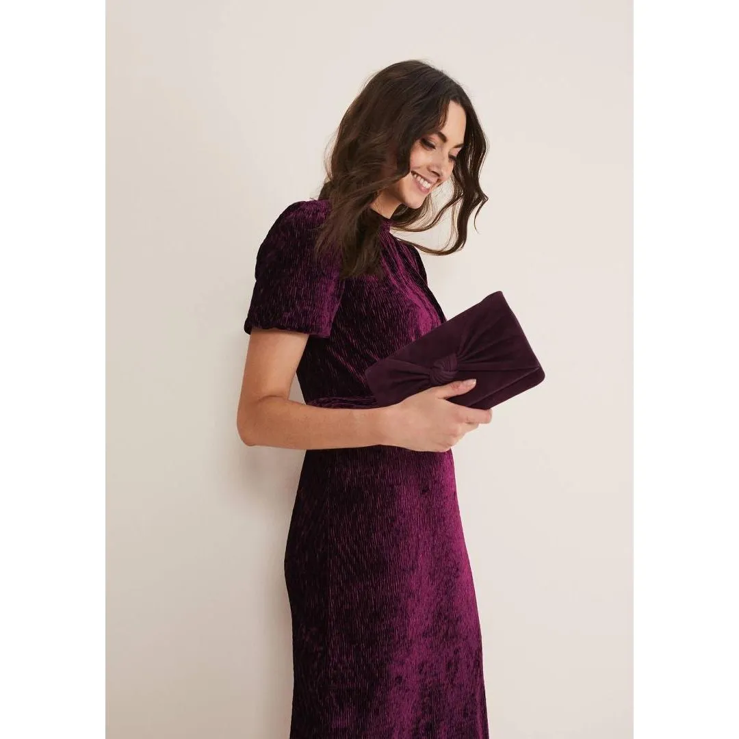 Phase Eight Knot Front Clutch Bag - Plum