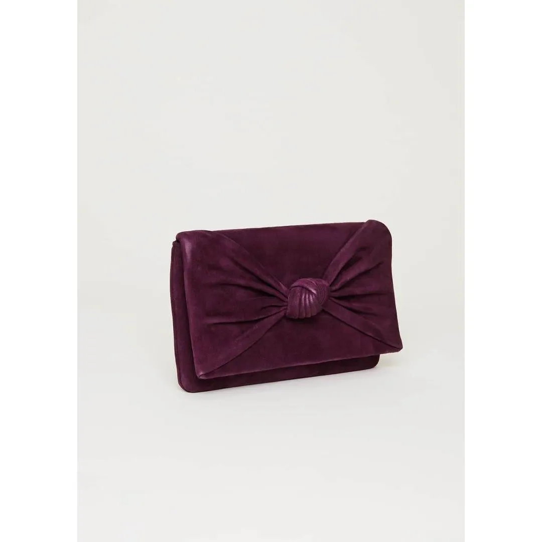 Phase Eight Knot Front Clutch Bag - Plum