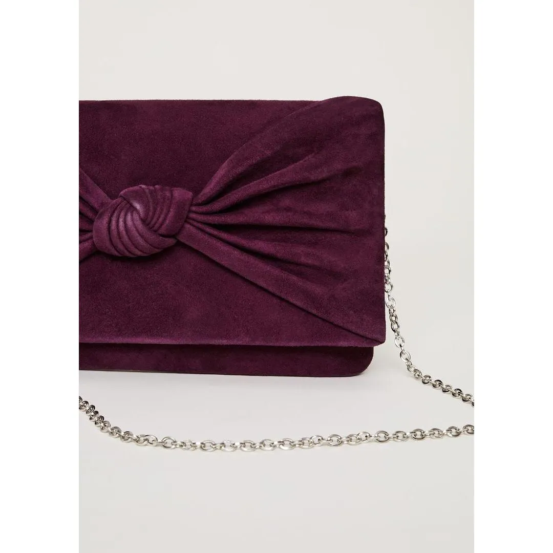 Phase Eight Knot Front Clutch Bag - Plum