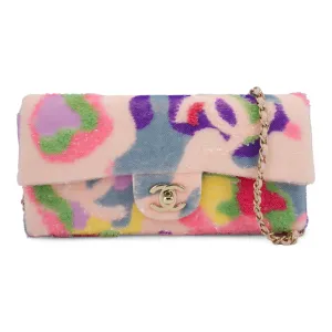 Pink Multicolor CC Sequin East West Flap Bag