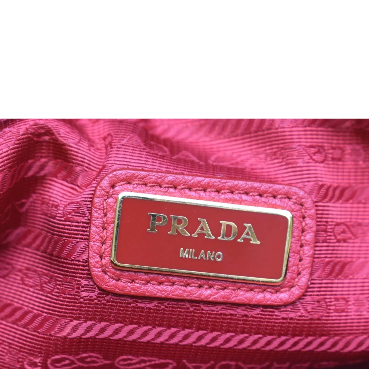 PRADA Double Zip Camera Leather Shoulder Bag Red