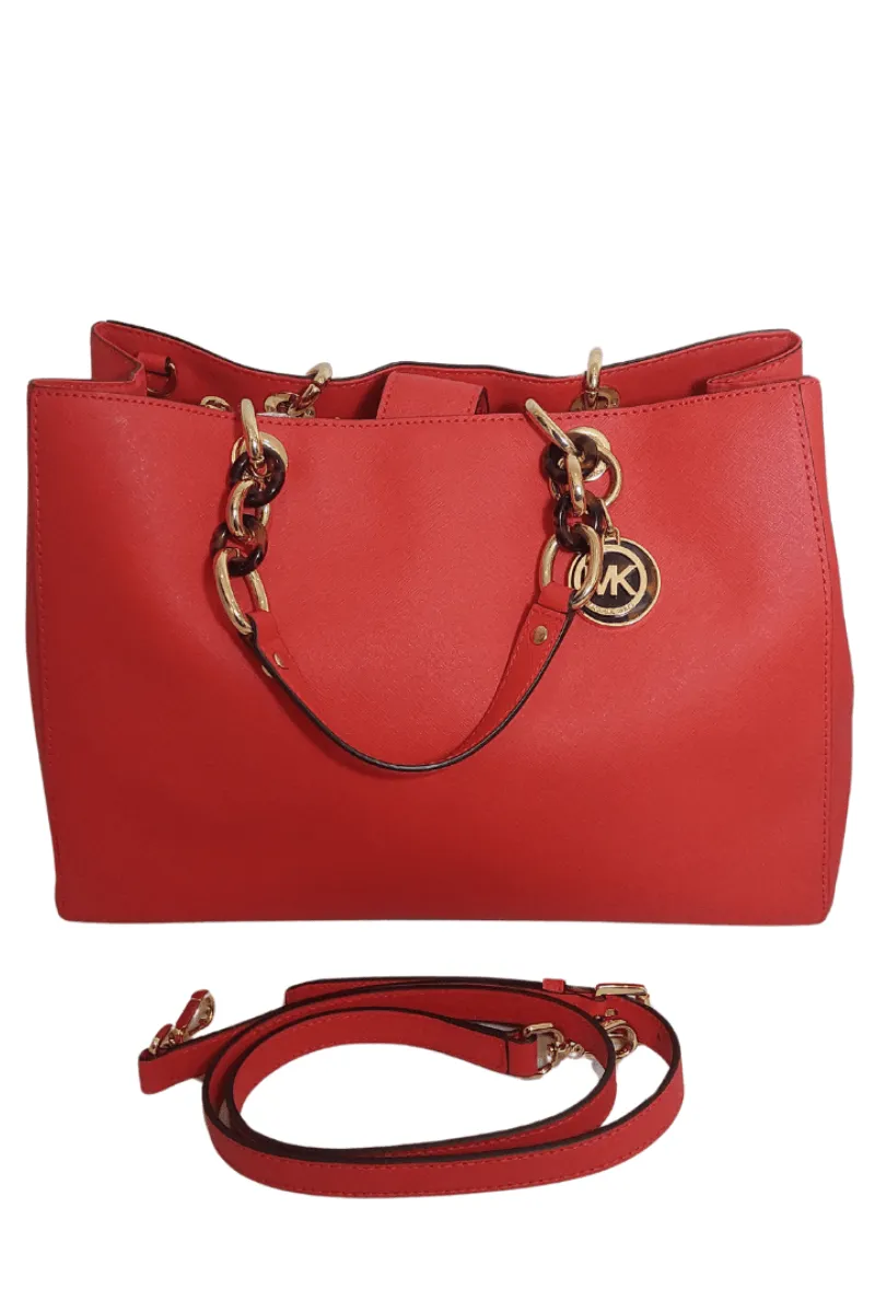 Pre-Loved Treasures - Michael Kors 'Cynthia' Coral Leather Satchel