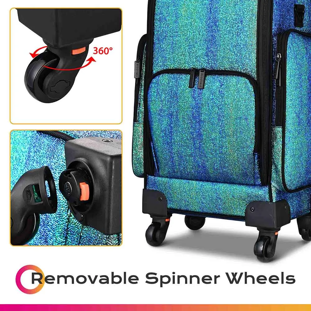 Pro Rolling Makeup Case Trolley with Side Pocket