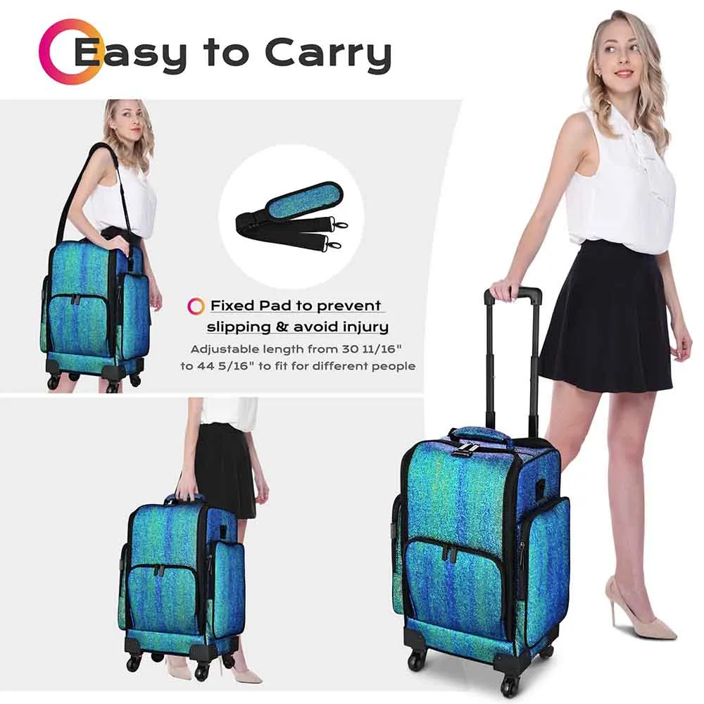 Pro Rolling Makeup Case Trolley with Side Pocket