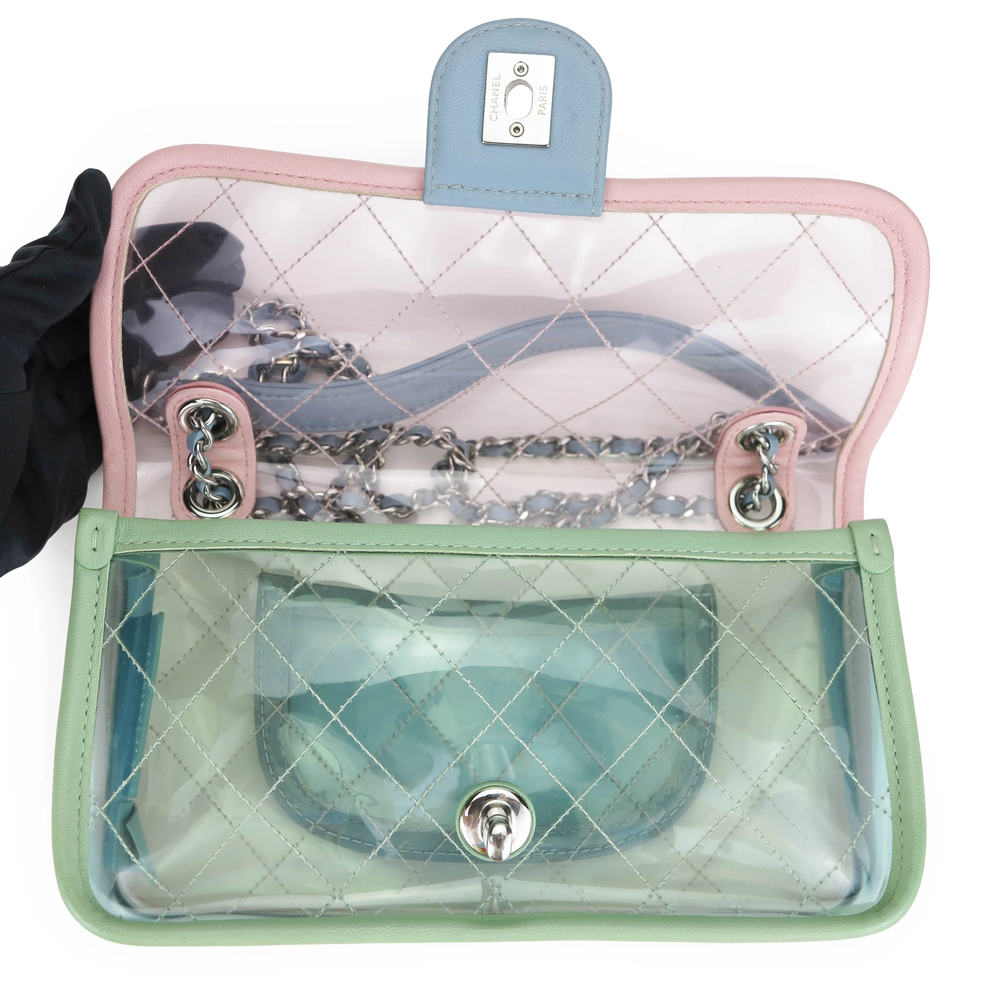 PVC Coco Splash Mini Flap Bag Pink Blue Green