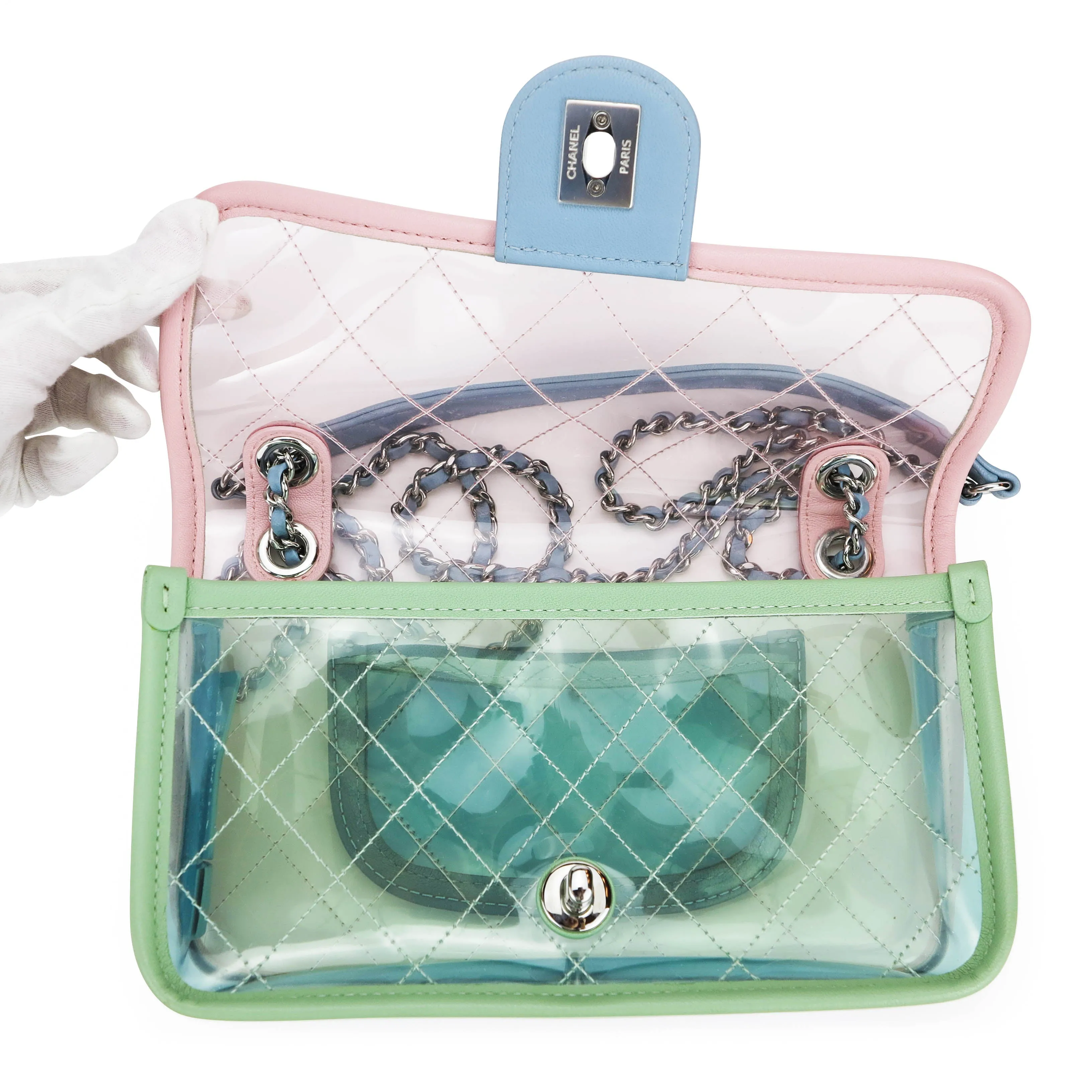 PVC Coco Splash Multicolor Mini Flap Bag