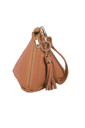 Pyramid Shape Leather Wristlet Bag Coffee - Pack of 6