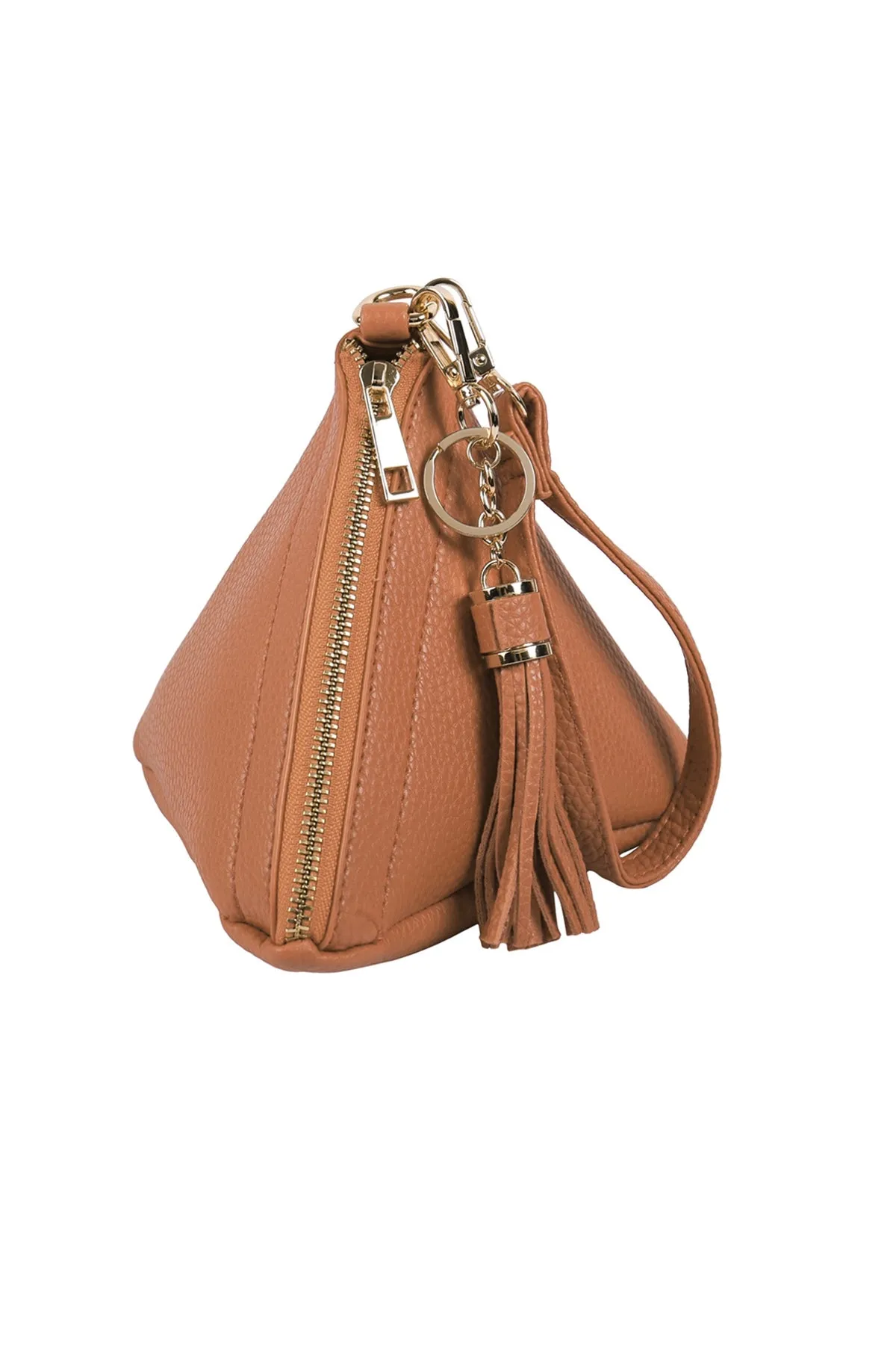 Pyramid Shape Leather Wristlet Bag Coffee - Pack of 6