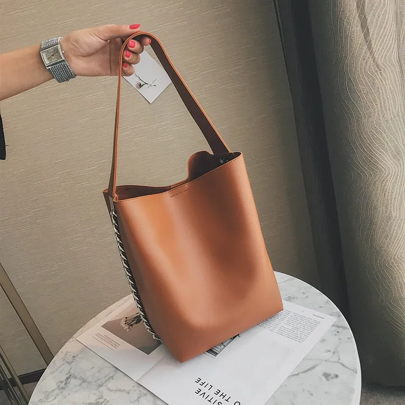 Quality PU leather Chain Handbag