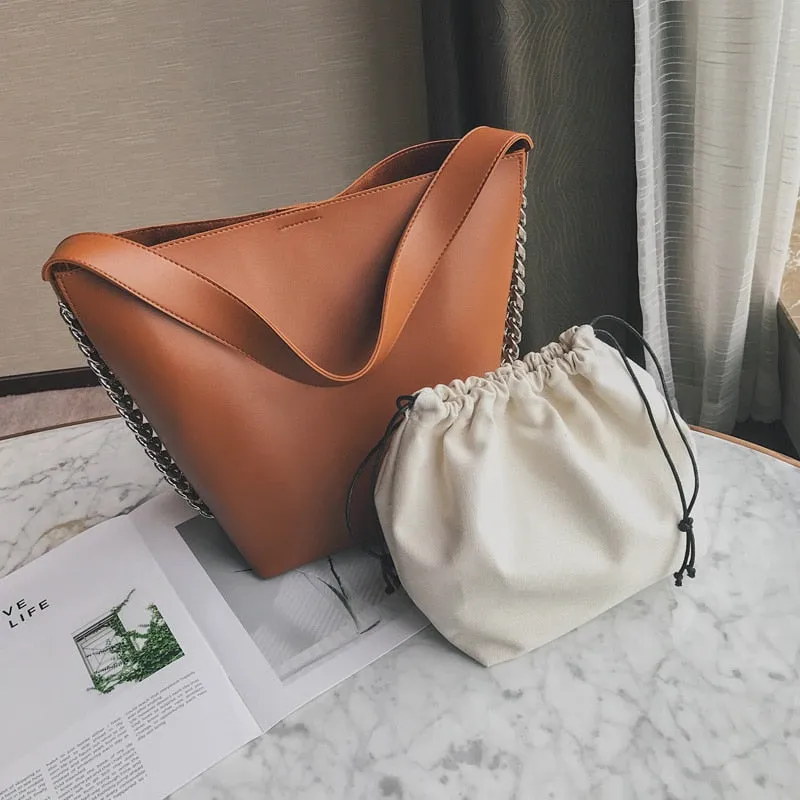 Quality PU leather Chain Handbag