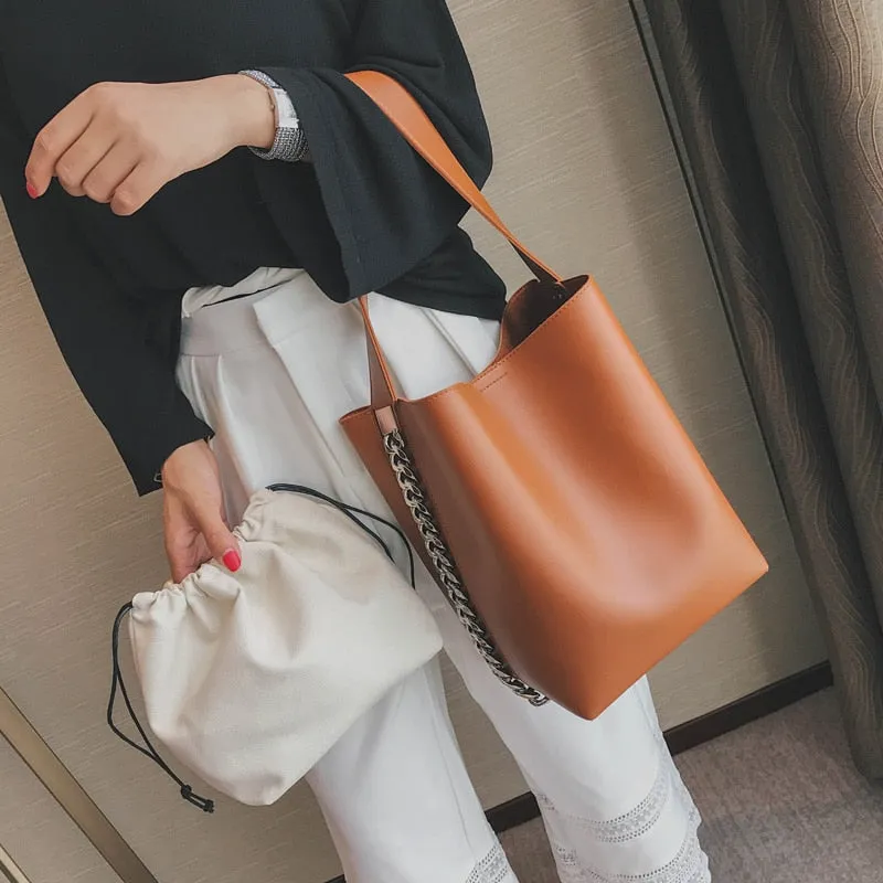 Quality PU leather Chain Handbag